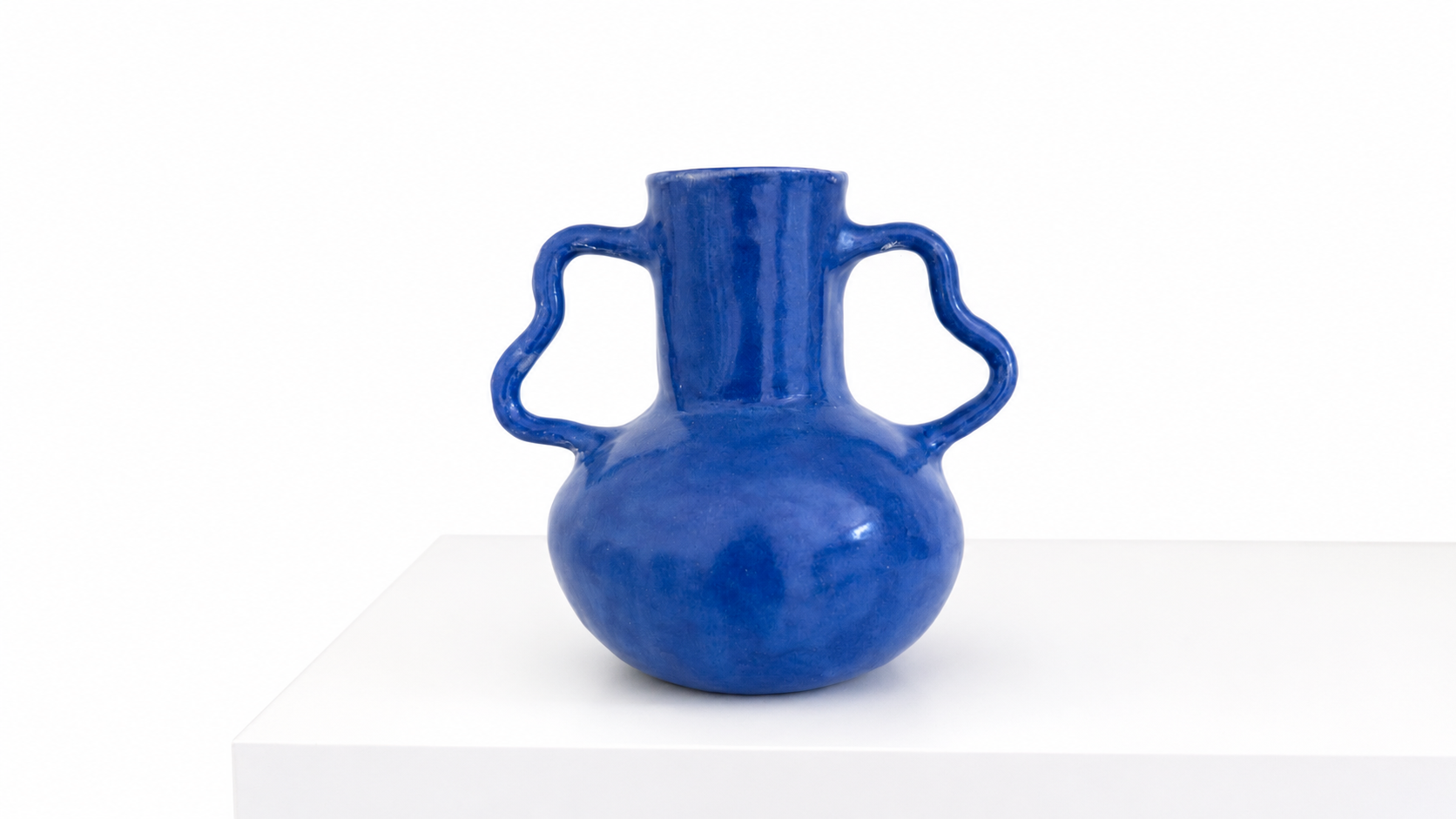 Jarrón cerámica azul